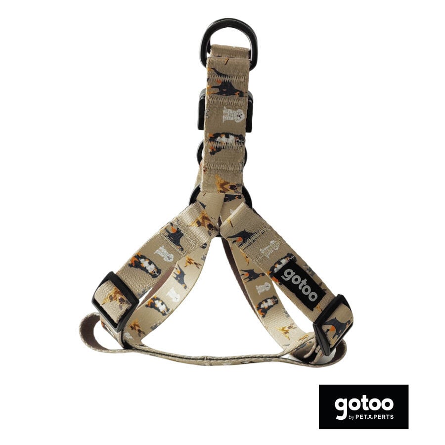 Gotoo Arn&eacute;s ajustable estampado marr&oacute;n para perros, , large Imagen numero 2