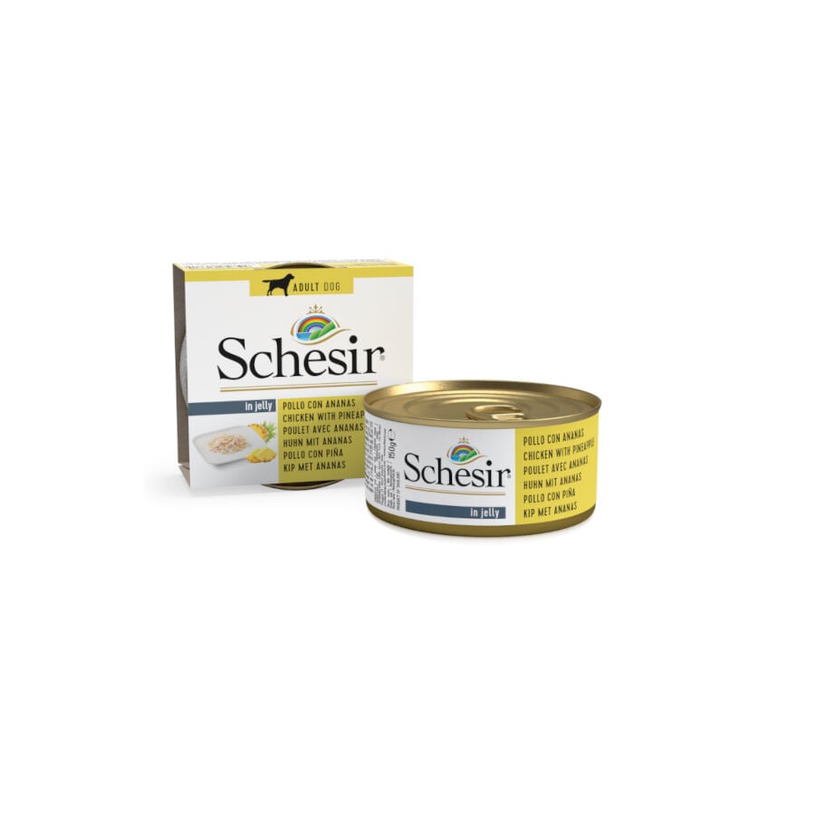 150 g Schesir Adult pollo con pi&ntilde;a lata para perros, , large indicador imagen numero 1
