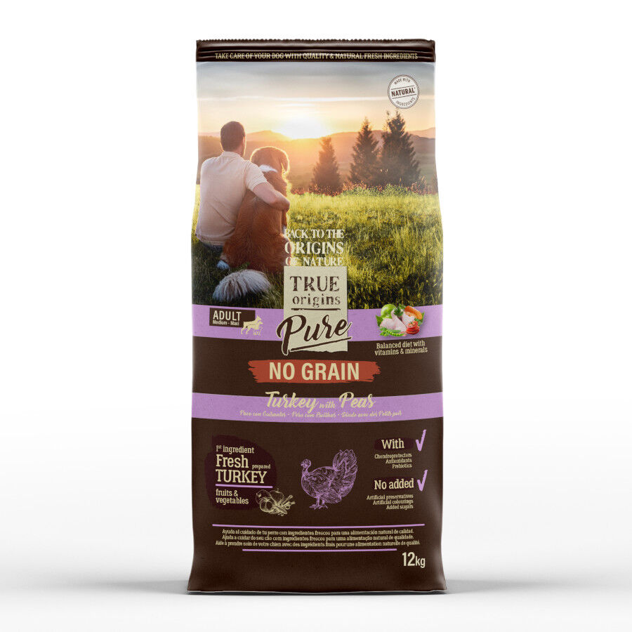 12 kg True Origins Pure Grain Free Adult Pavo pienso para perros, , large Imagen numero 1