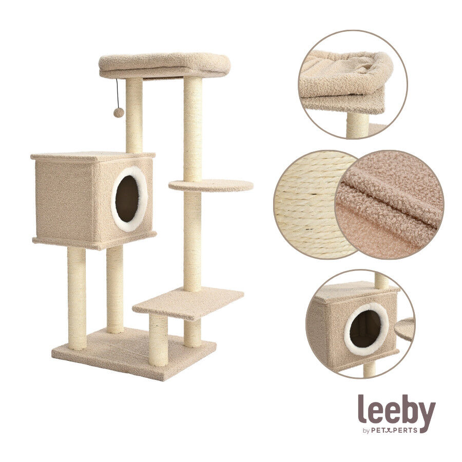 Leeby Boucle Collection &aacute;rbol rascador con cama nido y juguete para gatos, , large Imagen numero 7