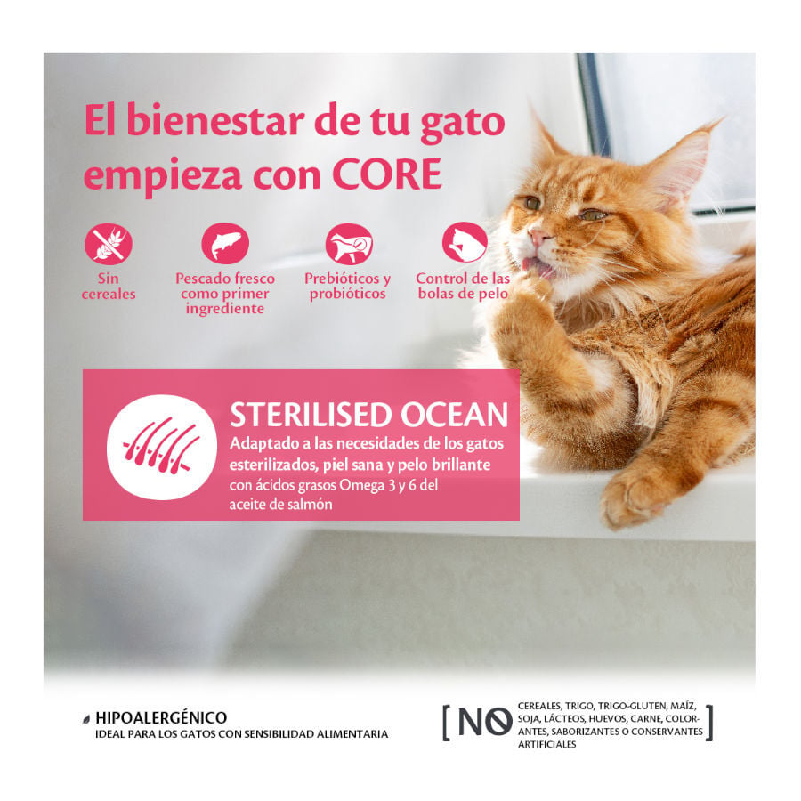 4 kg Wellness Core Adult Sterilised Ocean Salm&oacute;n pienso para gatos, , large indicador imagen numero 2