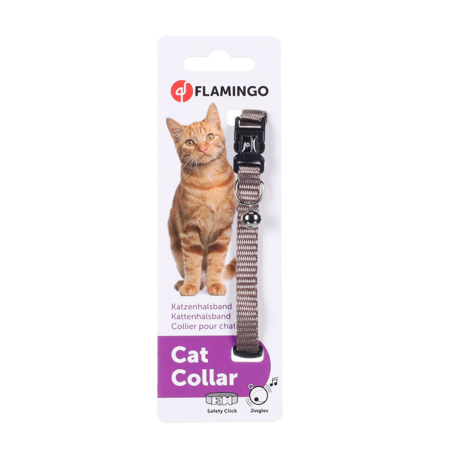 Flamingo Collar Ziggi Topo Marr&oacute;n para gatos, , large Imagen numero 3