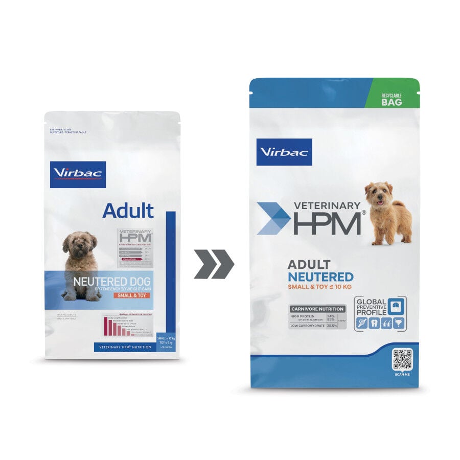 7 kg Virbac Veterinary HPM Adult Neutered Small & Toy pienso para perros, , large indicador imagen numero 2