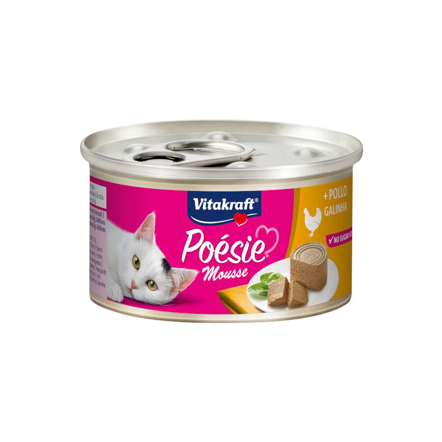85 g Vitakraft Po&eacute;sie Mousse de Pollo lata para gatos , , large Imagen numero 1