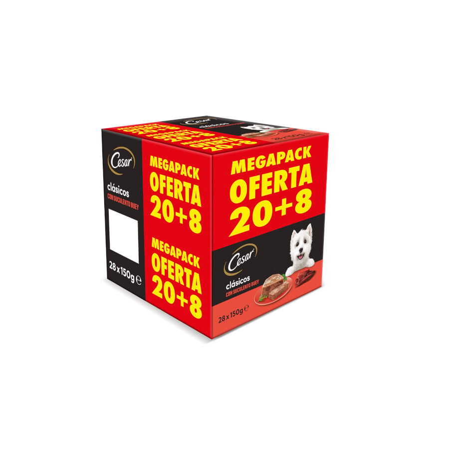 28 tarrinas x 150 g (20 + 8 tarrinas &iexcl;gratis!) Cesar Buey Tarrina en Pat&eacute; para Perros, , large indicador imagen numero 1