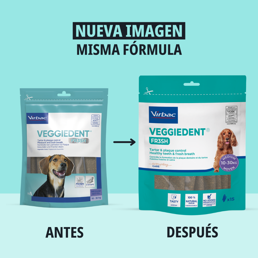 15 barritas Virbac Snacks Dentales Veggiedent Fresh para perros de raza mediana, , large Imagen numero 3