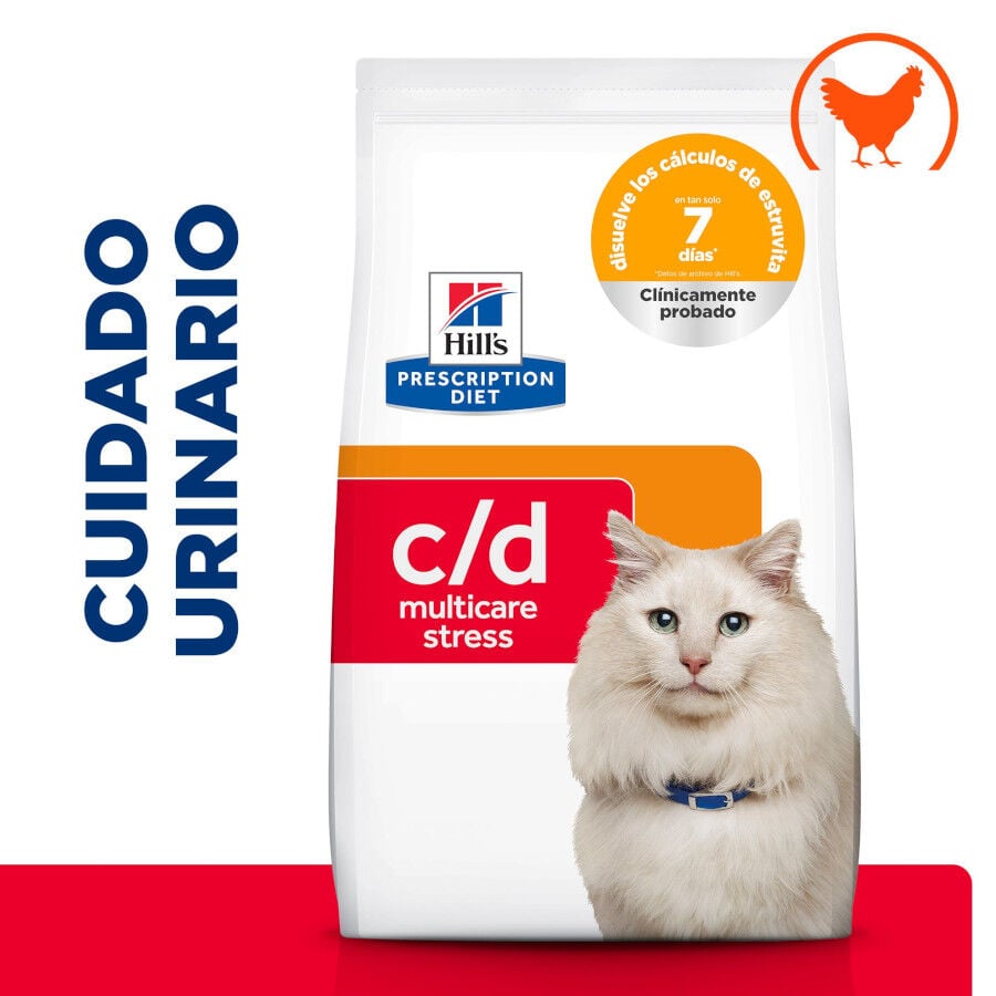 12 kg Hill's Prescription Diet Urinary Care c/d multicare stress pollo pienso para gatos, , large indicador imagen numero 2