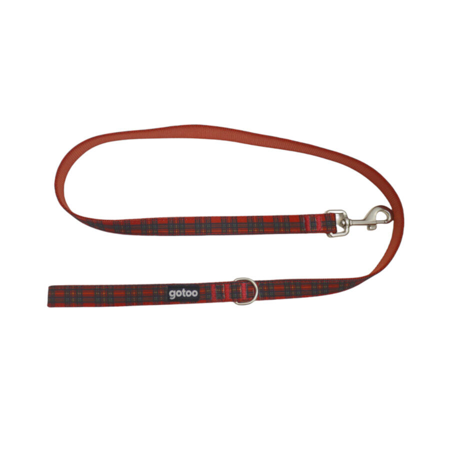 Gotoo Correa estampada tart&aacute;n rojo para perros, , large Imagen numero 1