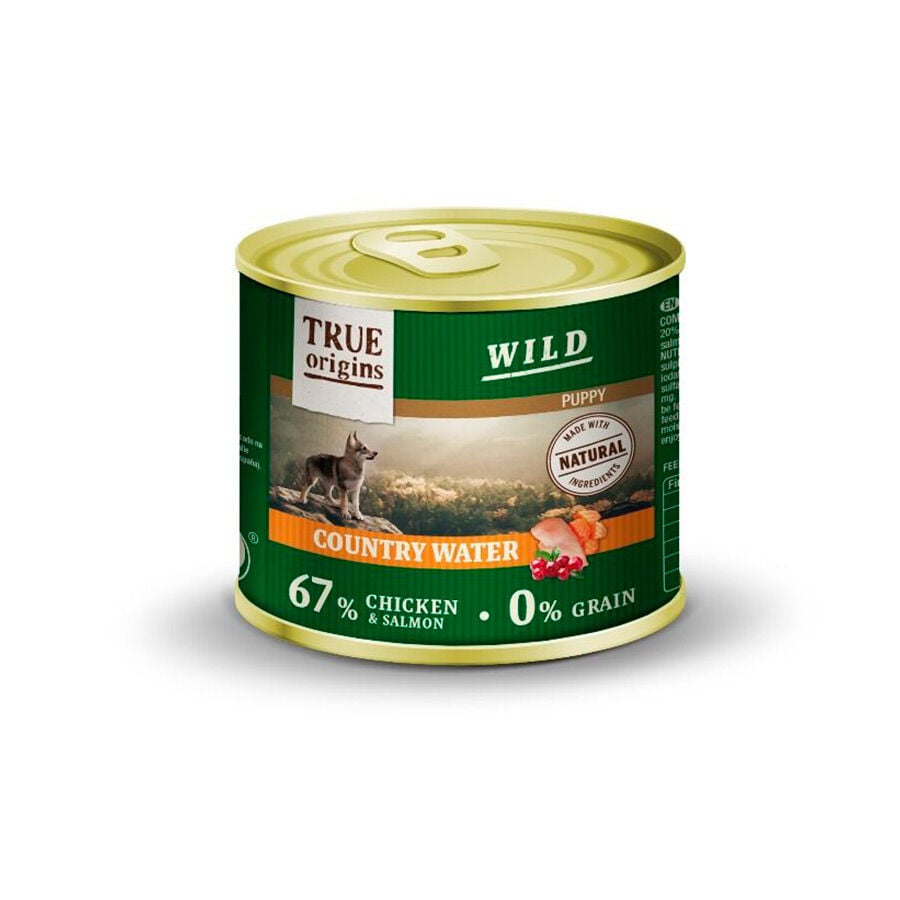 True Origins Wild Puppy Country Water Pollo y Salm&oacute;n en pat&eacute; lata