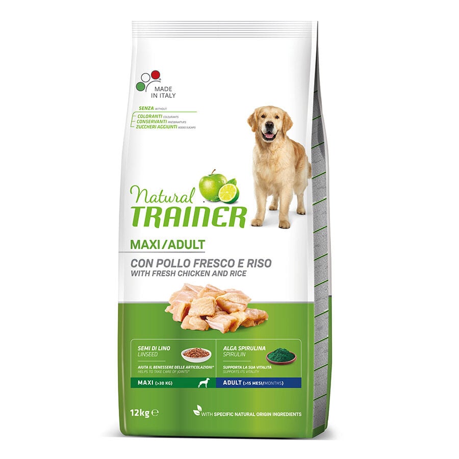 12 kg Natural Trainer Adult Maxi Pollo pienso para perros , , large indicador imagen numero 2