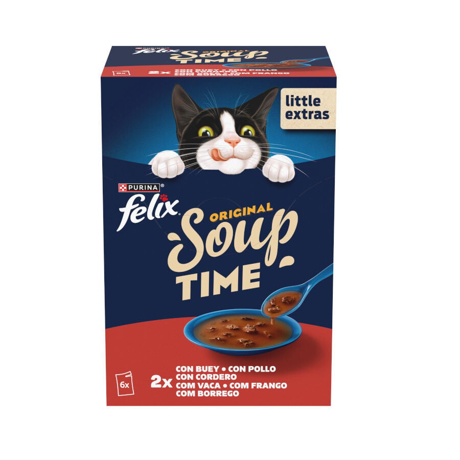 Felix Cat Sopa de Buey, Pollo y Cordero para gatos