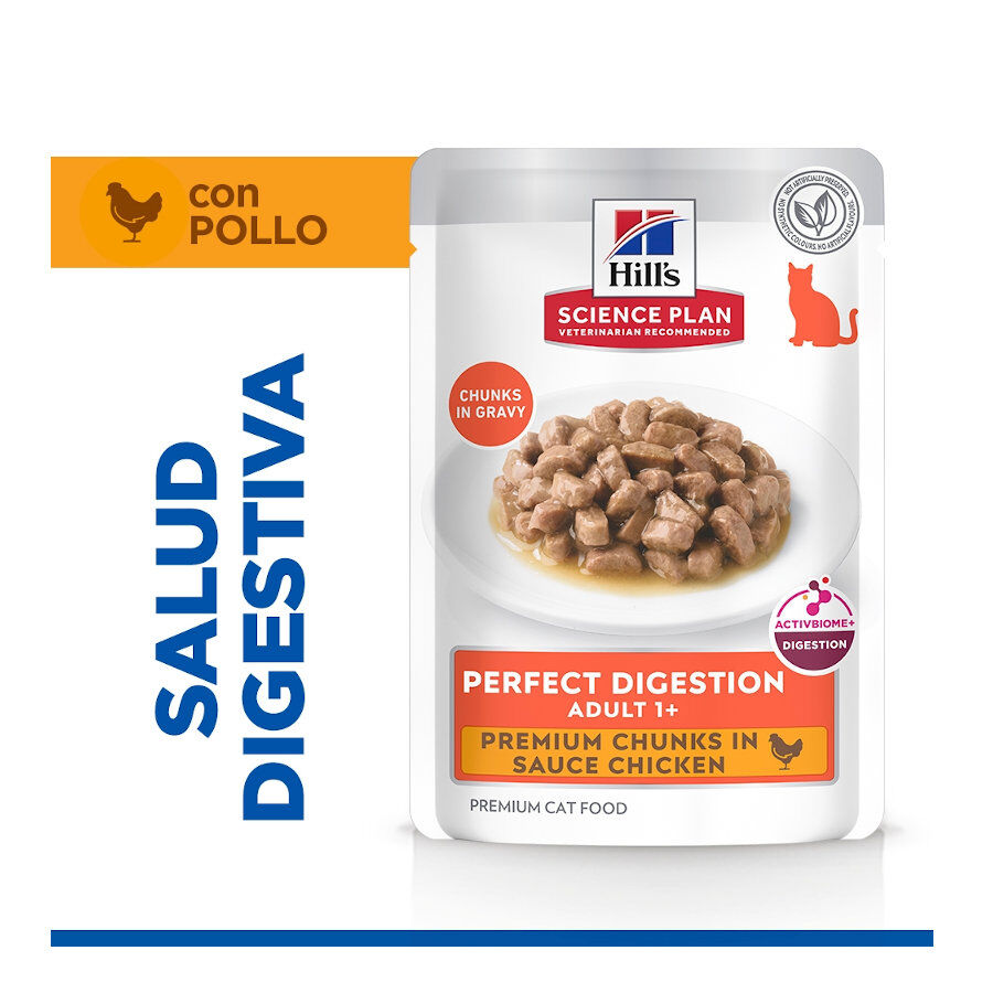 Hill's Science Plan Adult Perfect Digestion Pollo comida h&uacute;meda para gatos