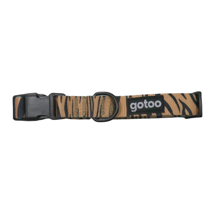Gotoo Collar estampado trigre marr&oacute;n para perros, , large Imagen numero 1