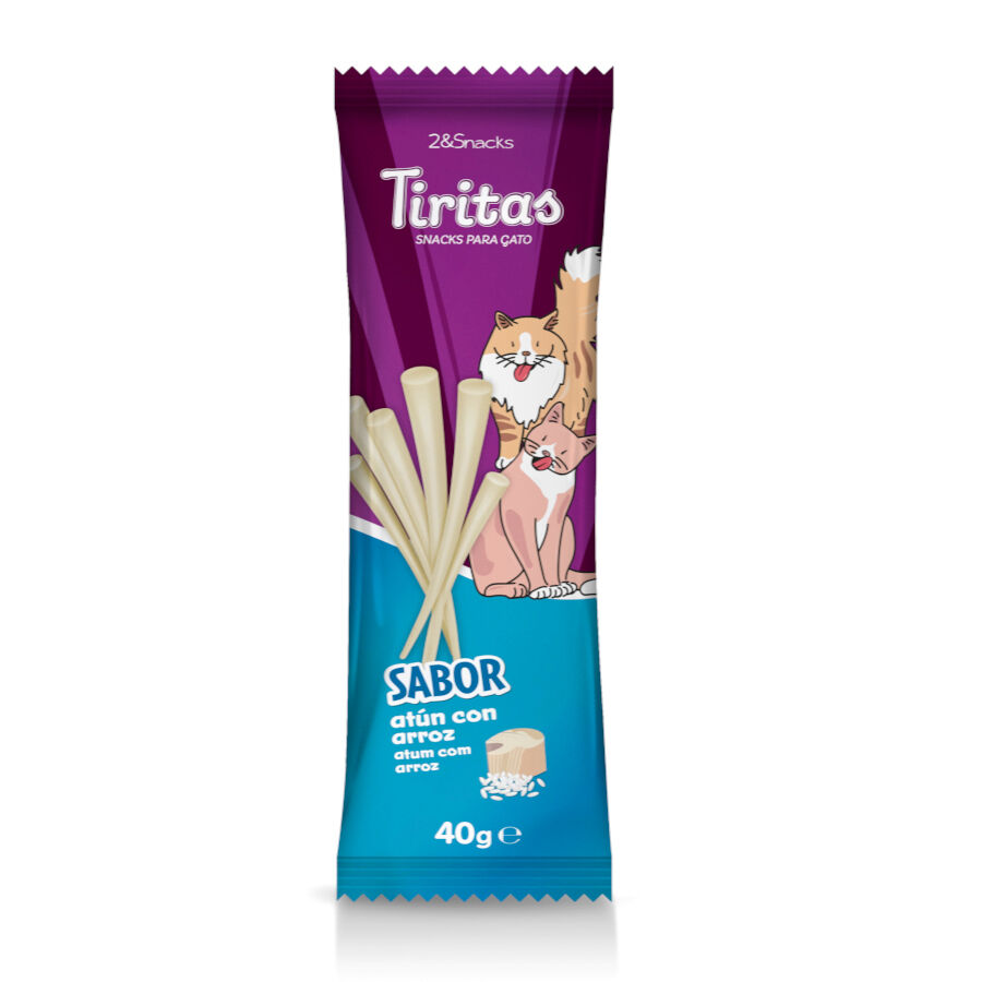 40 g 2&Snacks Tiritas de At&uacute;n con Arroz para gatos, , large Imagen numero 1
