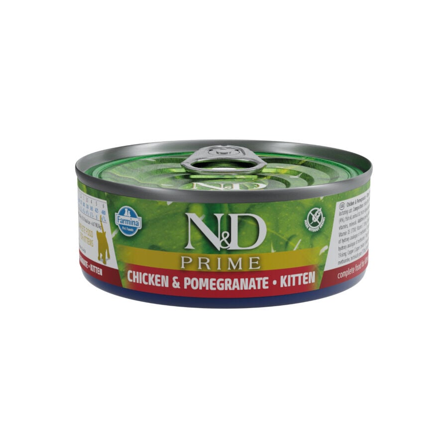 Farmina N&D Prime Kitten Pollo y Granada lata para gatos
