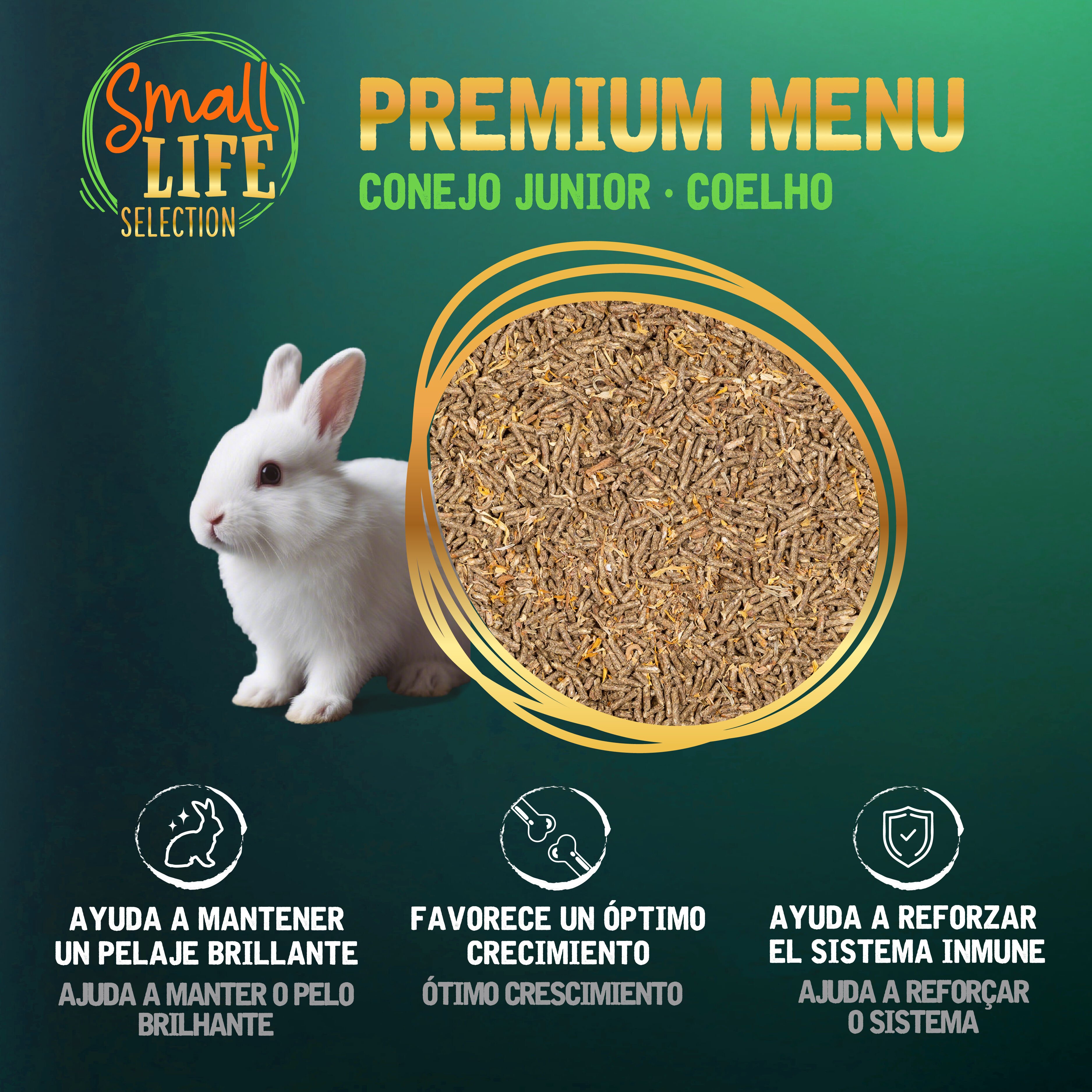 4 kg Small Life Selection Premium Men&uacute; Pienso para conejos junior, , large Imagen numero 3