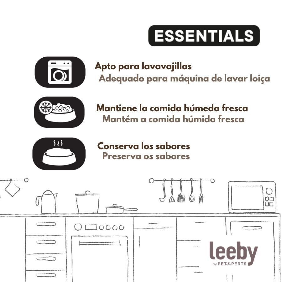 Leeby Tapa Comedero Marr&oacute;n para perros y gatos, , large indicador imagen numero 5