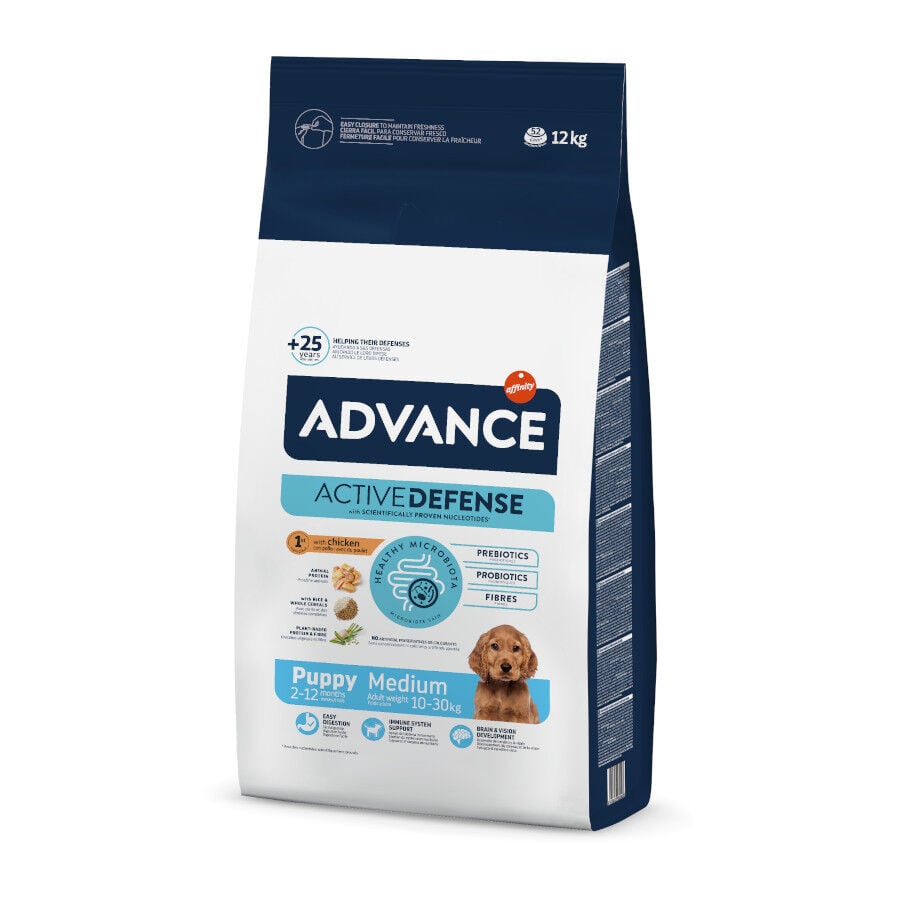12 kg Advance Active Defense Medium Puppy Pollo y Arroz pienso para perros, , large Imagen numero 1