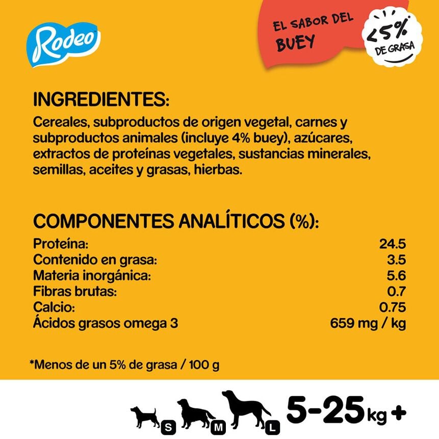 7 barritas Pedigree Rodeo Snack Buey para Perros, , large Imagen numero 3