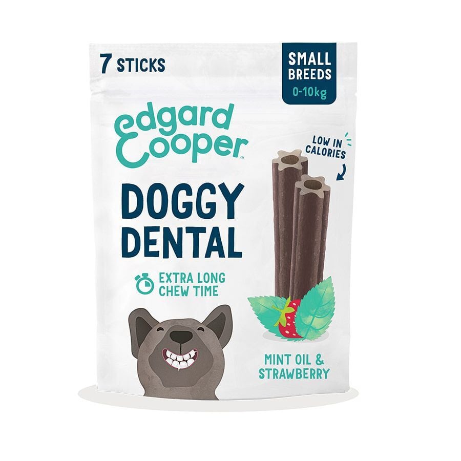 7 barritas Edgard & Cooper Small Snacks Dentales Fresa y Menta para perros, , large Imagen numero 1