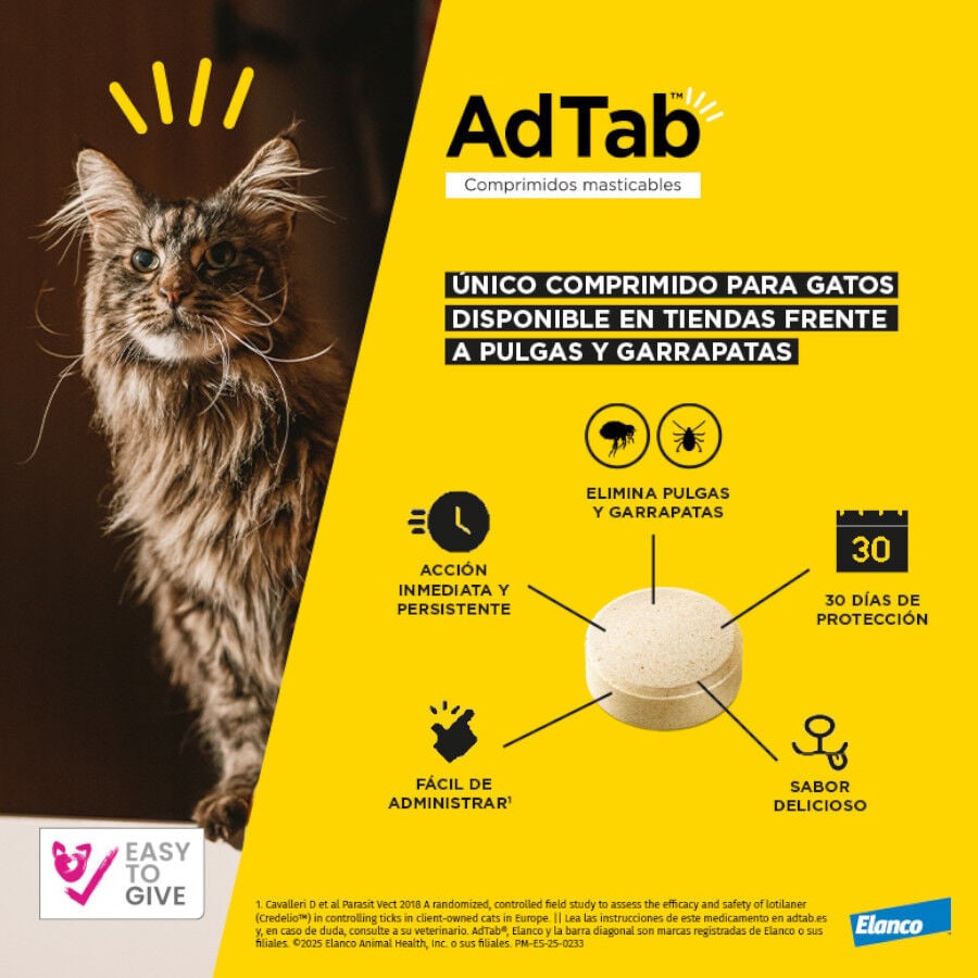 AdTab Comprimidos Masticables Antiparasitarios para gatos, , large indicador imagen numero 2