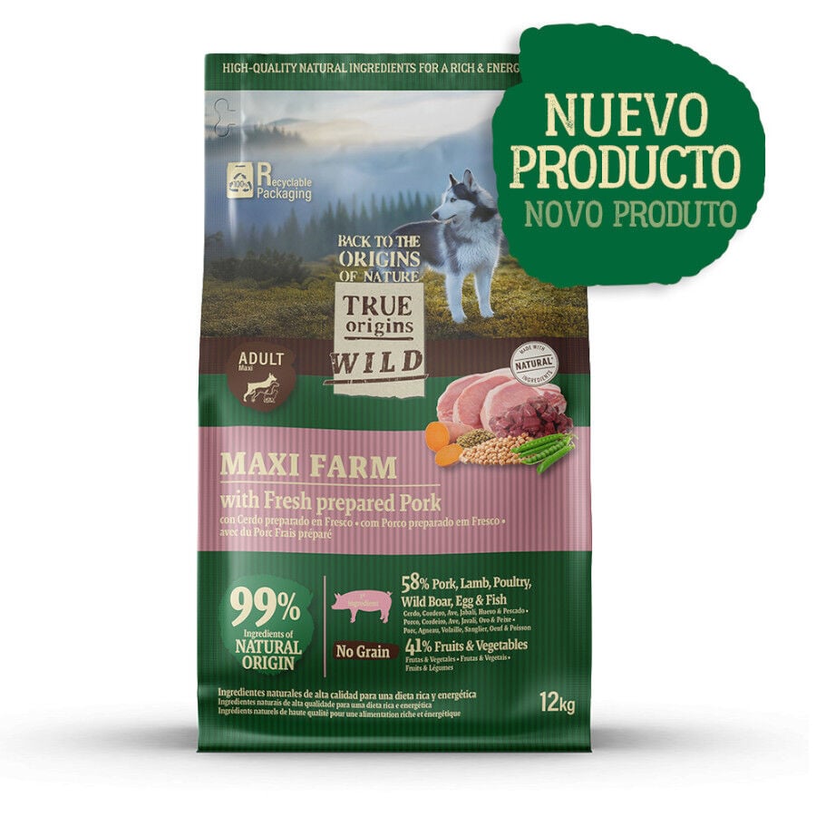 True Origins Wild Maxi Farm Cerdo pienso para perros