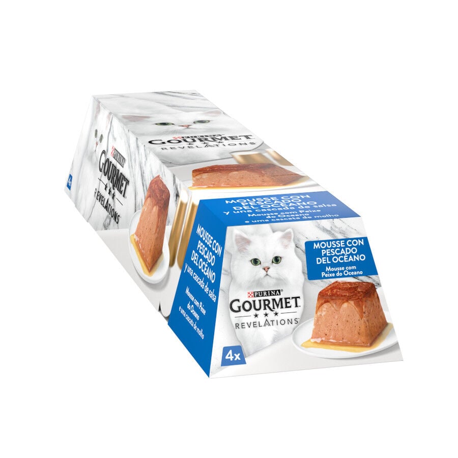 4 tarrinas x 57 g Gourmet Revelations Pescado del Oc&eacute;ano tarrinas en mousse para gatos, , large Imagen numero 1
