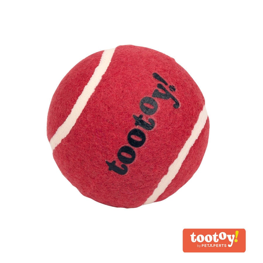 Tootoy! Chase Squeaker Ball Roja pelota de tenis para perros, , large indicador imagen numero 1