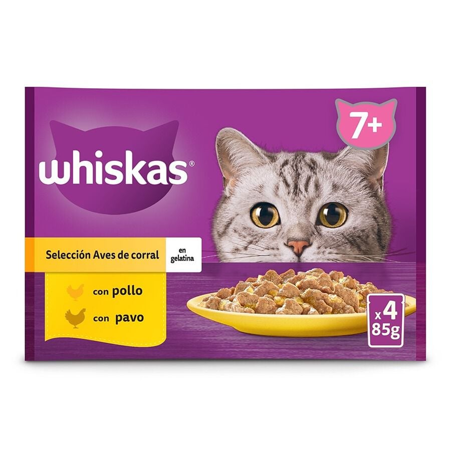 Whiskas Selecci&oacute;n Aves Gelatina en Bolsita para Gatos Senior