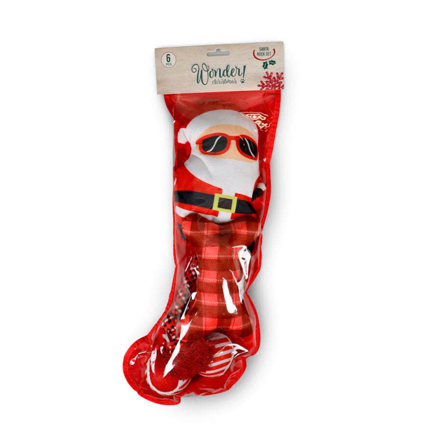 Wonder Christmas Santa Rock Set de juguetes para perros, , large indicador imagen numero 1