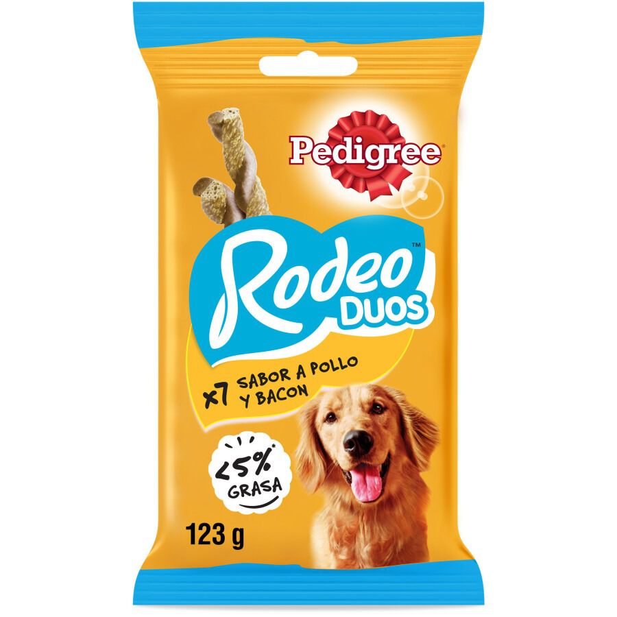 123 g Pedigree Rodeo Duos Snack Pollo y Bacon para Perros, , large Imagen numero 1