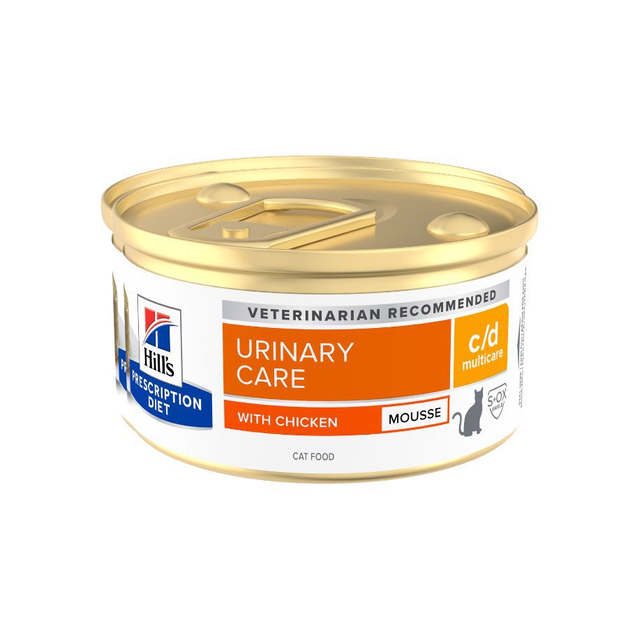 85 g Hill's Prescription Diet c/d Multicare Mousse de Pollo lata para gatos, , large Imagen numero 2