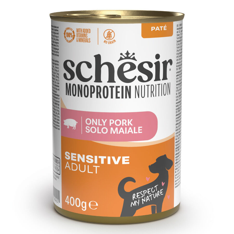 Schesir Monoprotein Lata Cerdo para perros