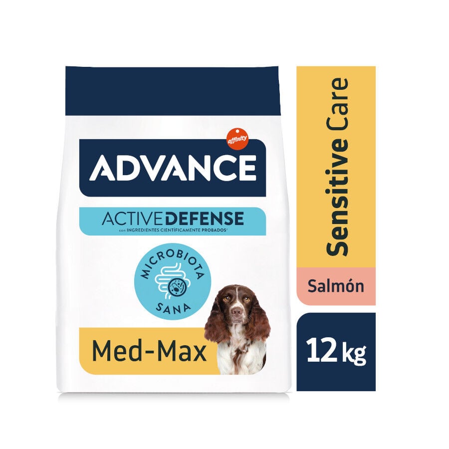 14 kg (12 + 2 kg &iexcl;gratis!) Advance Active Defense Medium Maxi Sensitive Salm&oacute;n y Arroz pienso para perros, , large Imagen numero 2