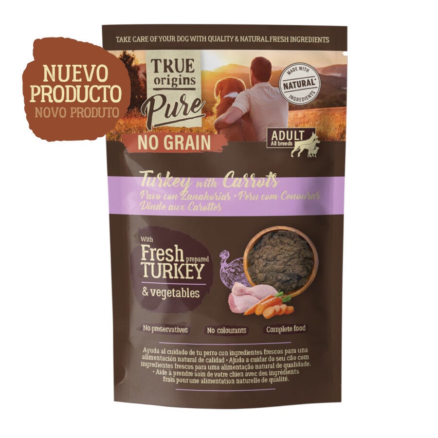 150 g True Origins Pure Pavo con Zanahorias sobre para Perros, , large Imagen numero 2