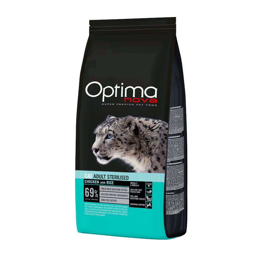 Optima Nova Sterilised Pollo y Arroz pienso para gatos