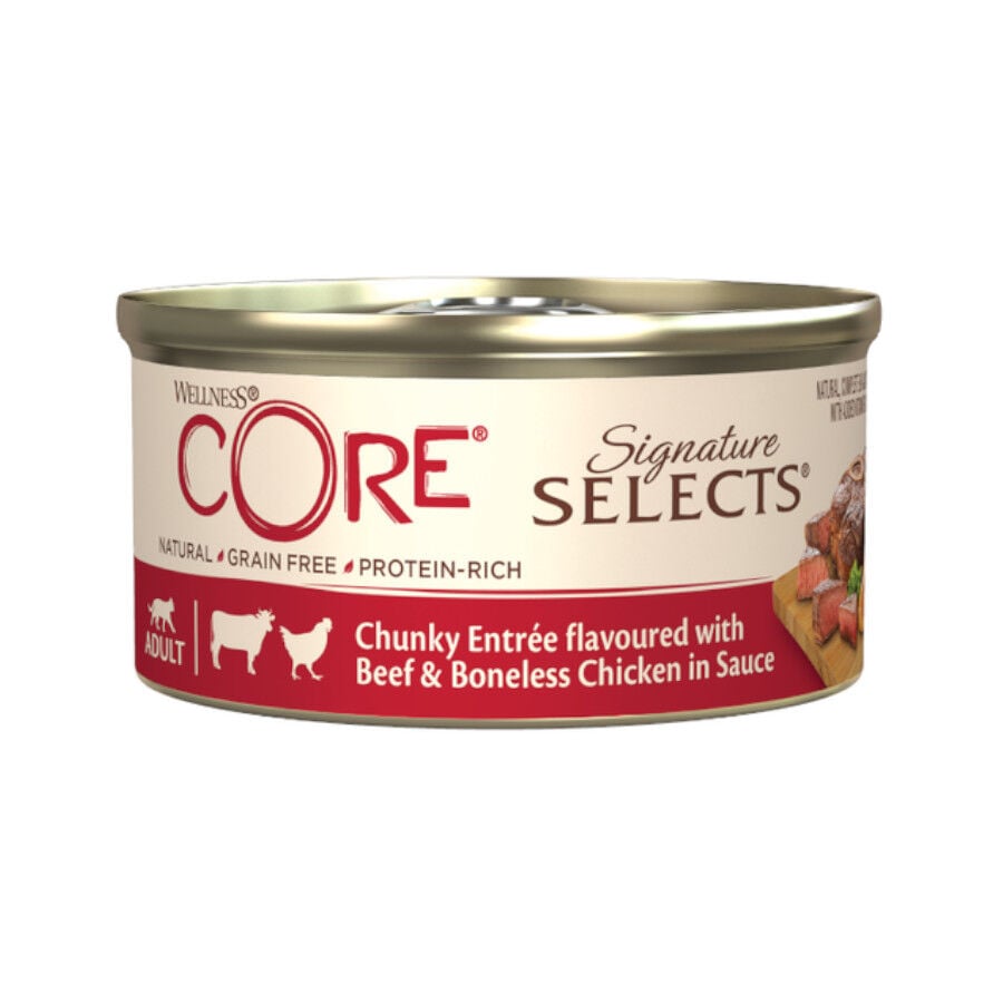 79 g &nbsp;Wellness Core Chunky carne y pollo lata para gatos, , large indicador imagen numero 1