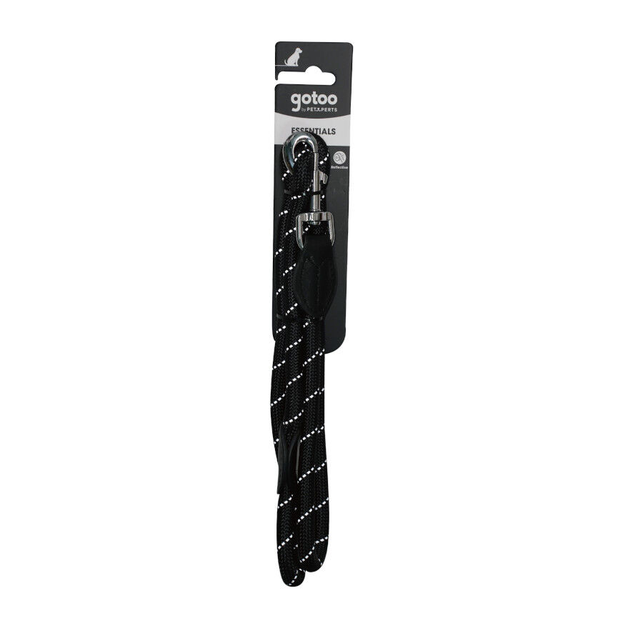 Gotoo Correa de cuerda reflectante negra para perros, , large Imagen numero 5