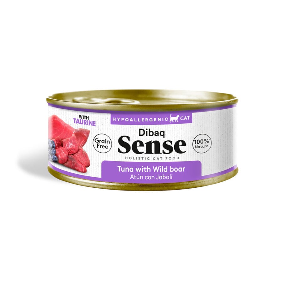 Dibaq Sense Hypoallergenic Grain Free At&uacute;n y Jabal&iacute; lata para gatos
