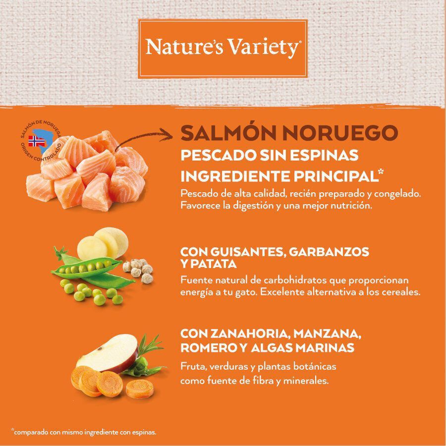 7 kg Nature's Variety No Grain Adult Sterilised Salm&oacute;n Noruego pienso para gatos, , large indicador imagen numero 4