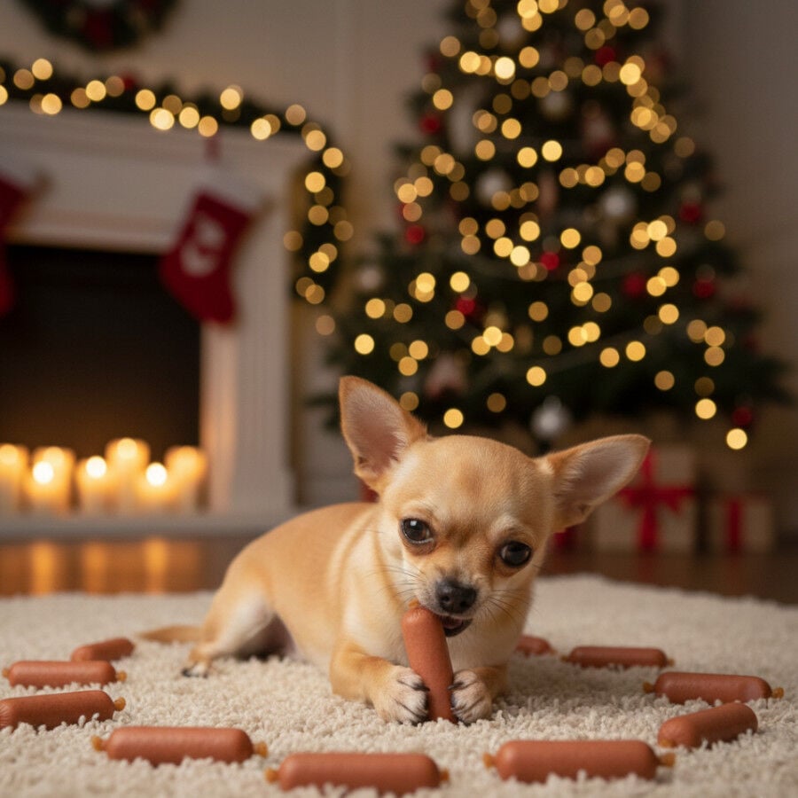 80 g Wonder Christmas Salchichas de Pollo Navide&ntilde;as para perros, , large indicador imagen numero 2