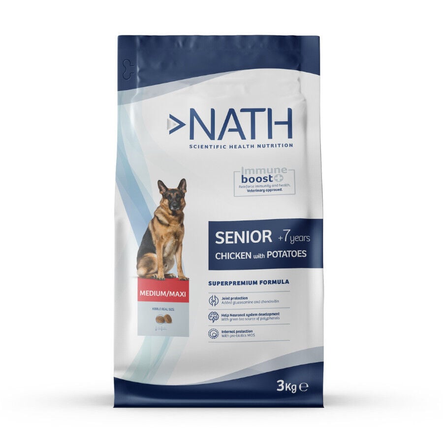 12 kg Nath Senior Medium & Maxi pienso para perros, , large indicador imagen numero 1