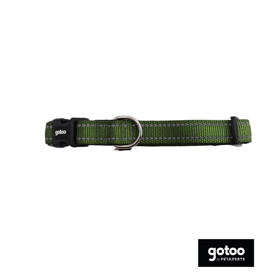 Gotoo Collar de nylon reflectante verde para perros, , large indicador imagen numero 2