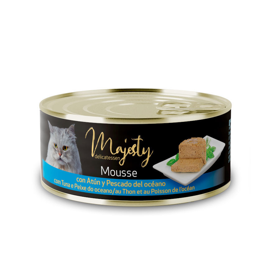 85 g Majesty Adult Mousse de At&uacute;n y Pescado del Oc&eacute;ano lata para gatos, , large indicador imagen numero 1