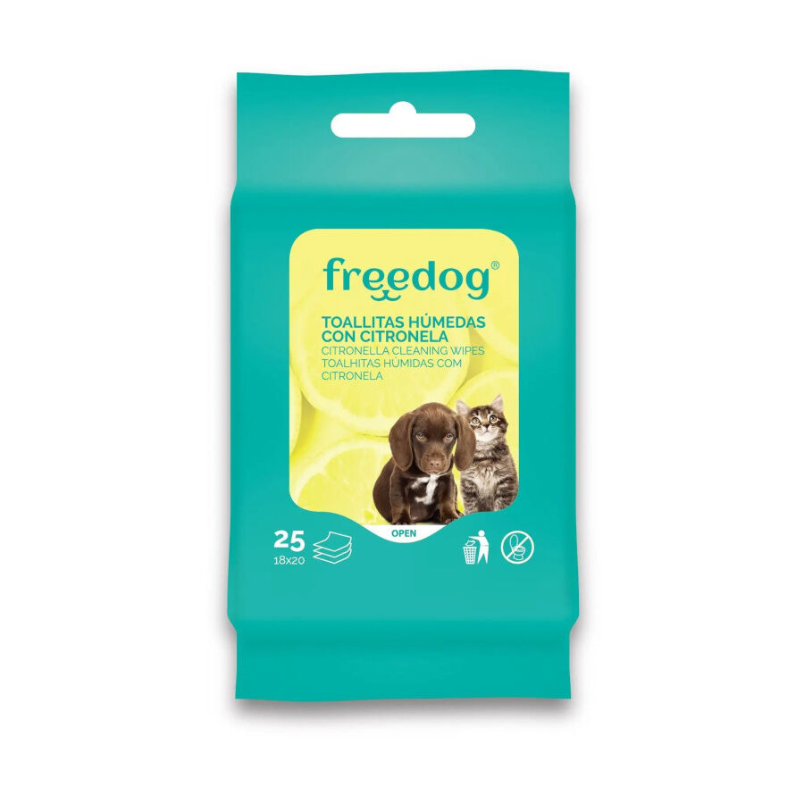 Freedog Toallitas H&uacute;medas con Citronela para perros y gatos, , large Imagen numero 1