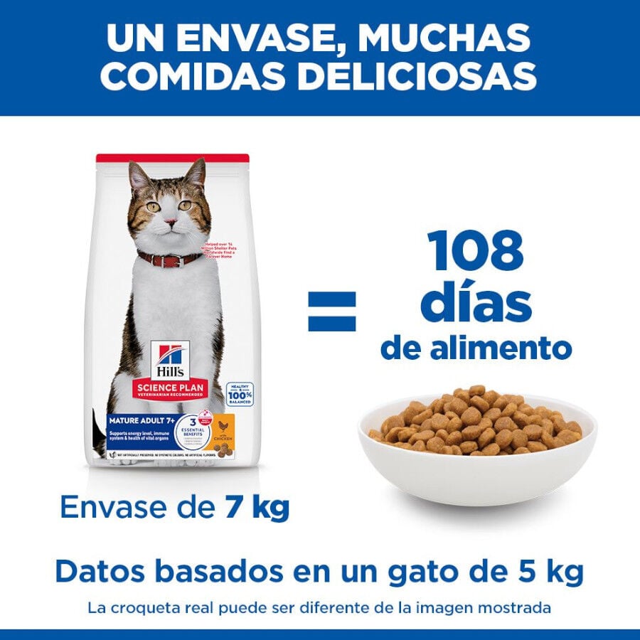 10 kg Hill's Science Plan Mature Adult 7+ Pollo pienso para gatos, , large indicador imagen numero 5