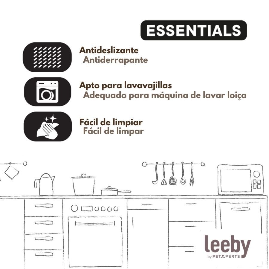 Leeby Comedero de Metal con Aro de Silicona para perros, , large Imagen numero 5