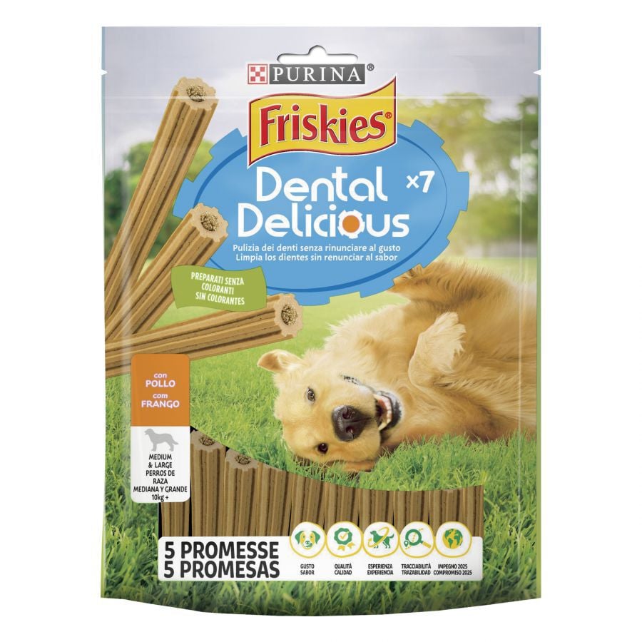 7 barritas Friskies Delicious Snack Dental de Pollo para perros, , large indicador imagen numero 1