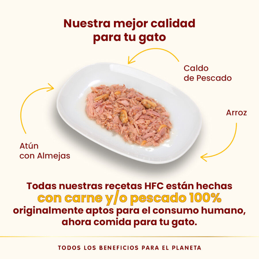 70 g Almo Nature HFC Natural At&uacute;n y Almejas lata para gatos , , large indicador imagen numero 3