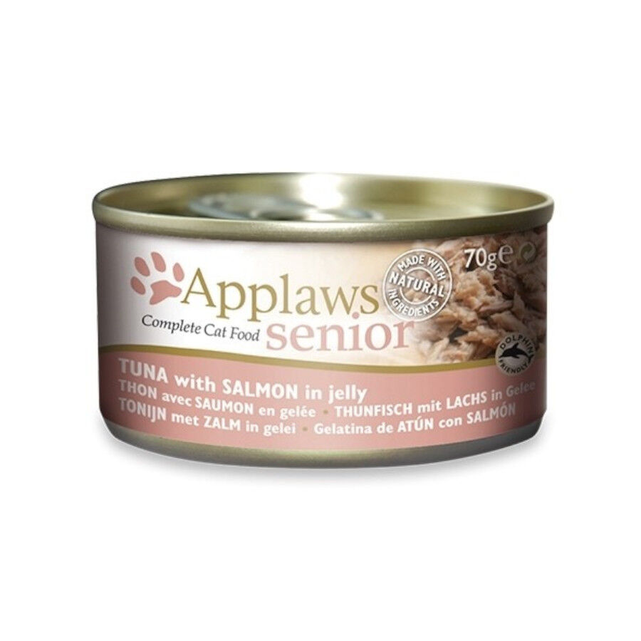 70 g Applaws Senior At&uacute;n y Salm&oacute;n lata en gelatina para gatos, , large Imagen numero 3